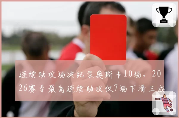 连续助攻场次纪录奥斯卡10场,2026赛季最高连续助攻仅7场下滑三成